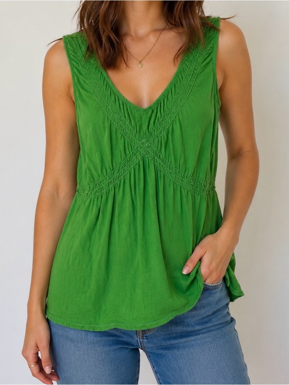 Max Studio  Stretch Linen Top